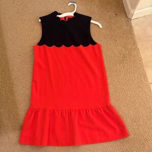 Victoria Beckham x Target Red and Black Scallop women Dress medium